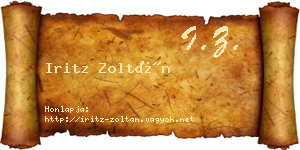 Iritz Zoltán névjegykártya